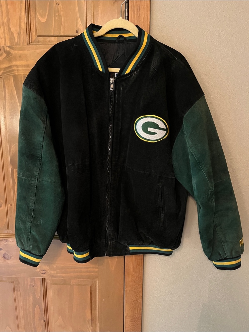 100% Suede Bomber Jacket with Packer Logo